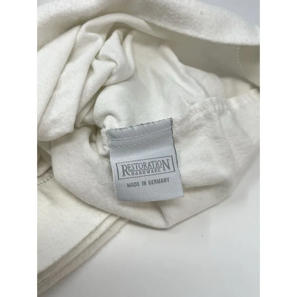 Restoration Hardware Cotton Flannel White Standard Pillowcase Made In Germany